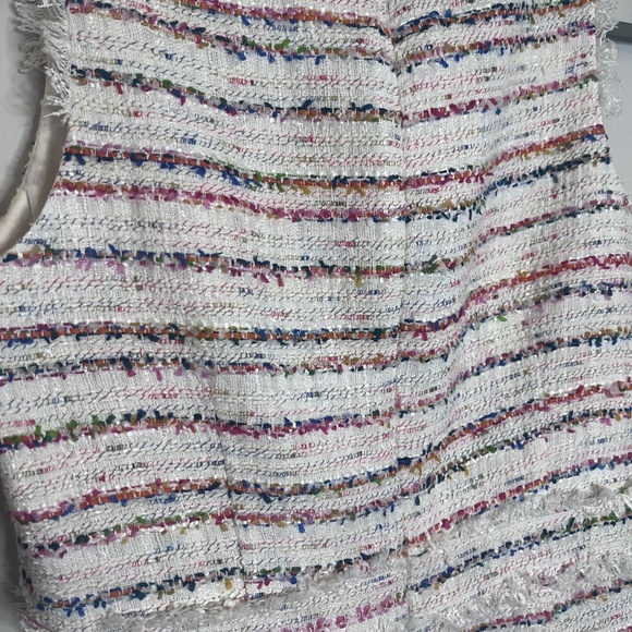 J Crew White Tweed Dress Sleeveless Sheath Size 8 - Picture 6 of 8